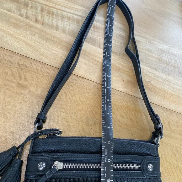 Brighton Crossbody with Ruffle Trim pebbled leather bag - Picture 12 of 15